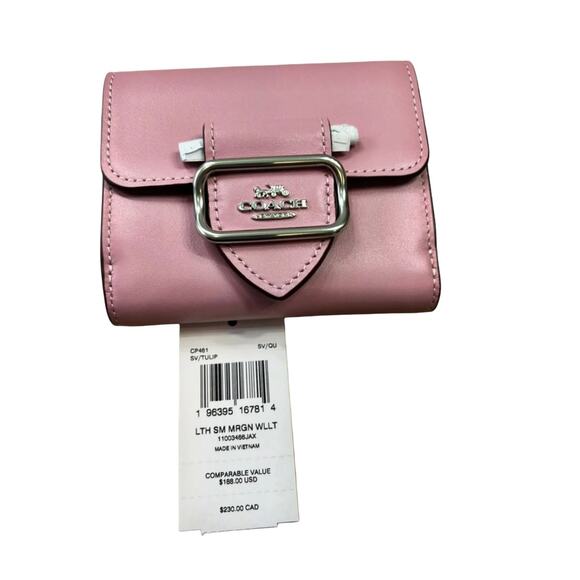 COACH LEATHER MORGAN WALLET IN SILVER/TULIP - Picture 4 of 4